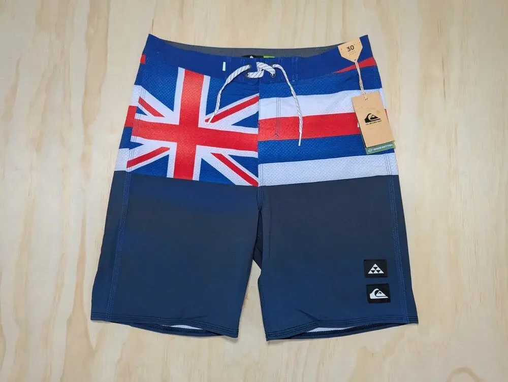 Quiksilver Boys Youth Size 30 Board Shorts Swim Trunks Stretch Highline Hawaii